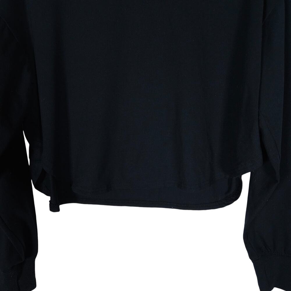 Gilly Hicks GO Womens Hoodie Medium Black Cropped Relaxed Fit Pullover Open Back - Picture 6 of 11